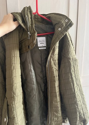 Kadın Haki Oversize Midi Ceket - Görsel 4