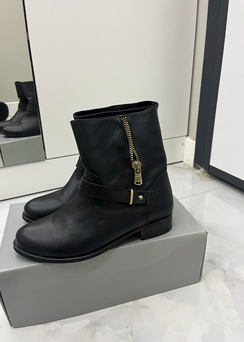 Siyah Deri Tokalı Biker Bot - Görsel 2