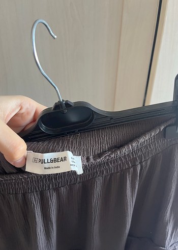 Gri Uzun Fırfırlı Keten Etek - Görsel 3