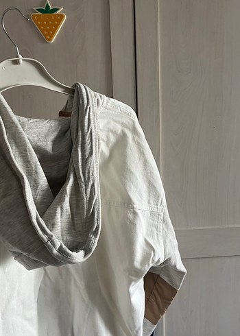 Düğmeli Beyaz Keten Gömlek - Görsel 4