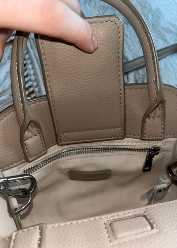 Bej Deri Kadın Omuz Çantası - Görsel 4