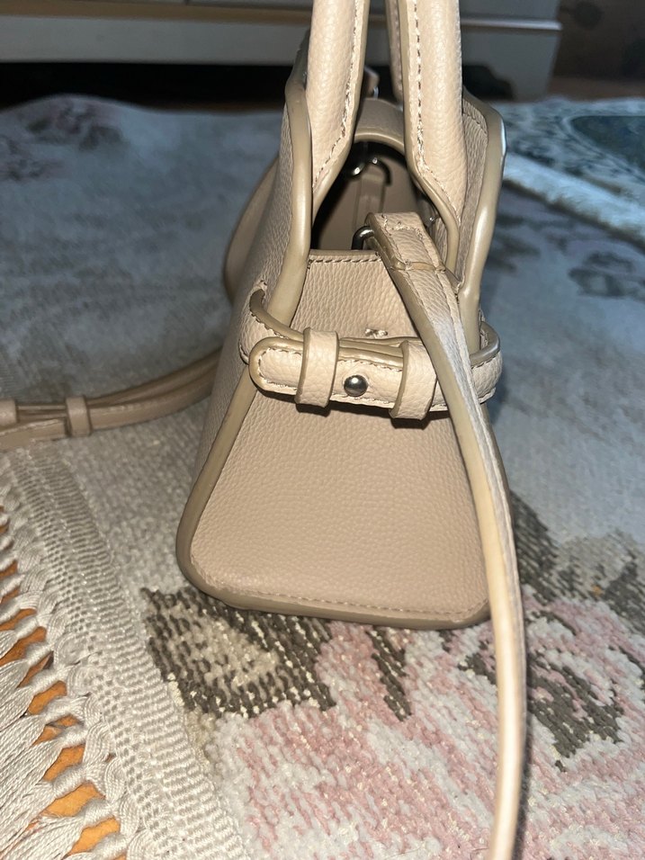 Bej Deri Kadın Omuz Çantası - Görsel 5