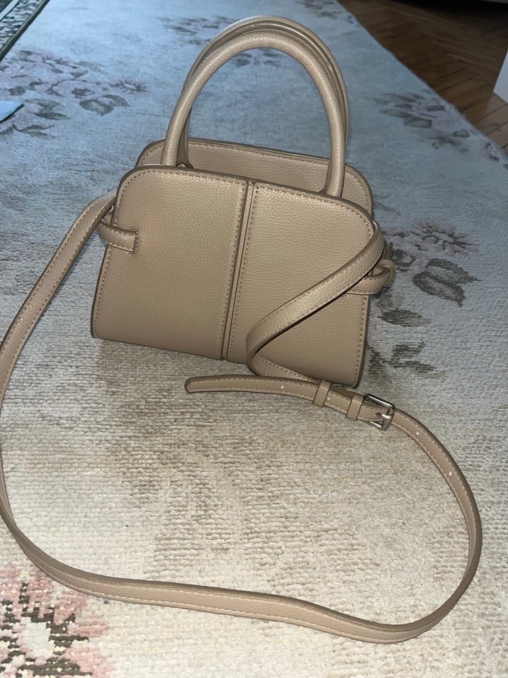 Bej Deri Kadın Omuz Çantası - Görsel 2