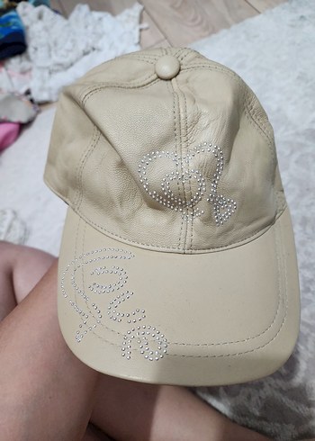 Diger Kadın Mavi Parlak Pullu Denim Şapka - Görsel 8