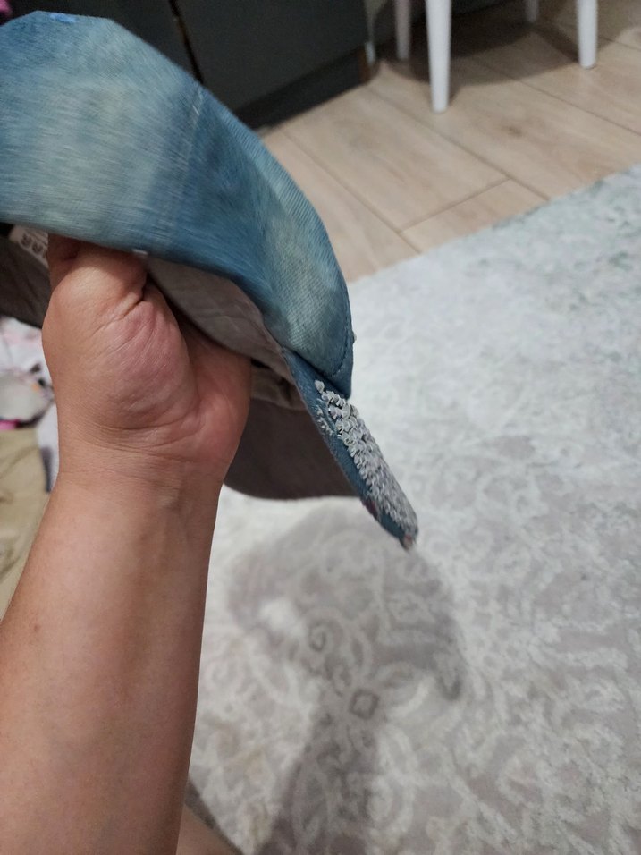 Diger Kadın Mavi Parlak Pullu Denim Şapka - Görsel 2