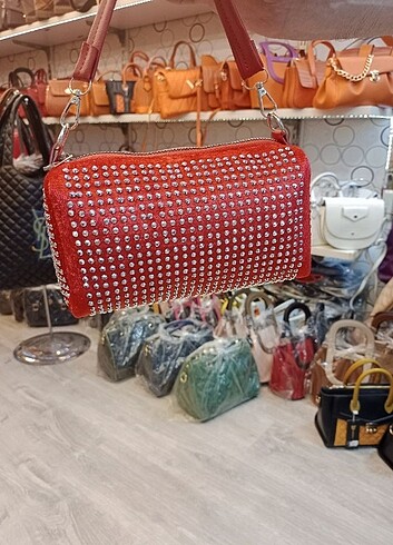 Taşlı Askılı Çanta - Görsel 7