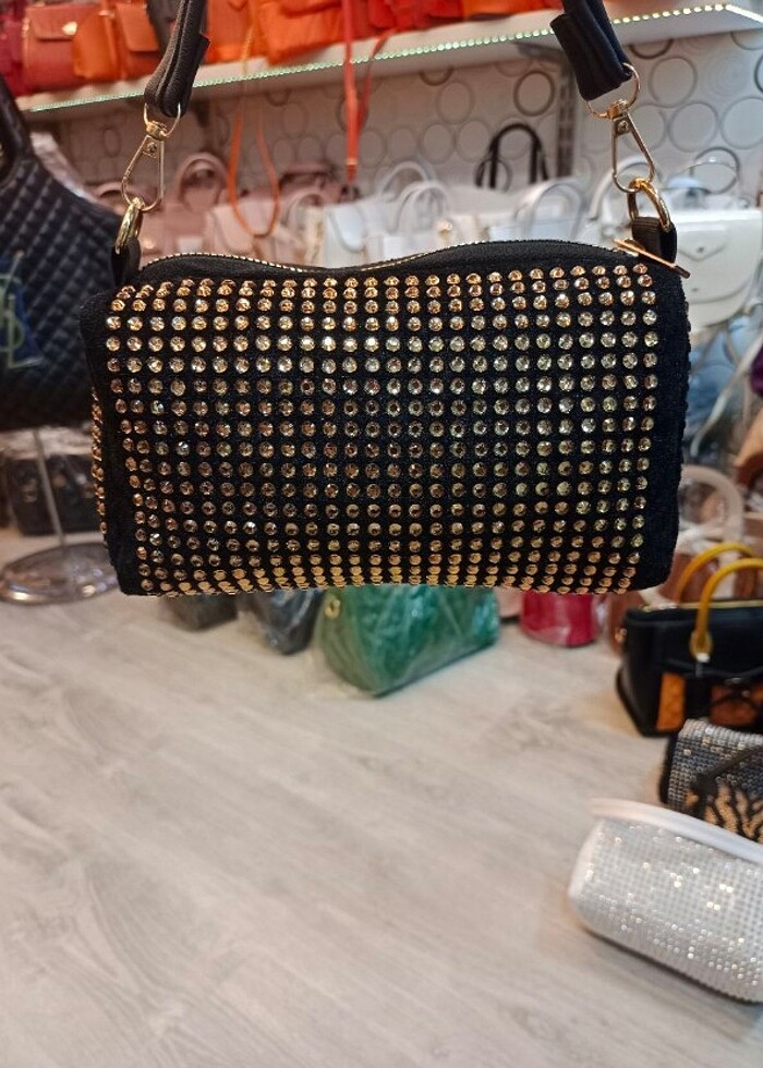 Taşlı Askılı Çanta - Görsel 3