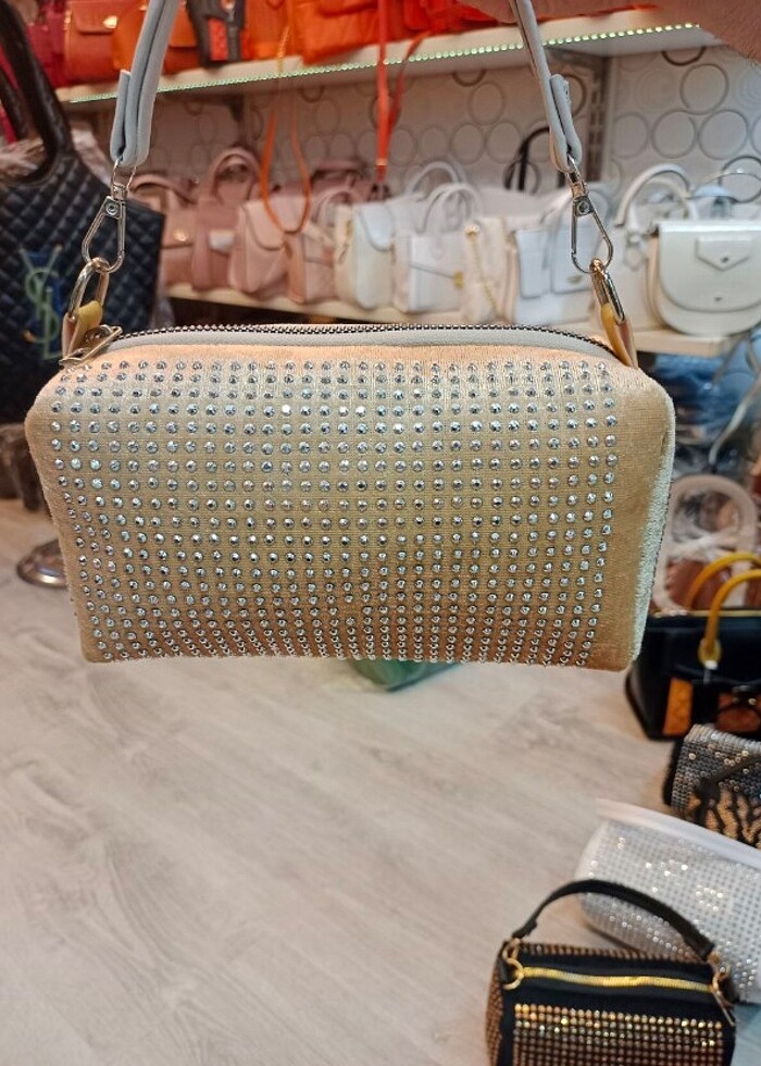 Taşlı Askılı Çanta - Görsel 4