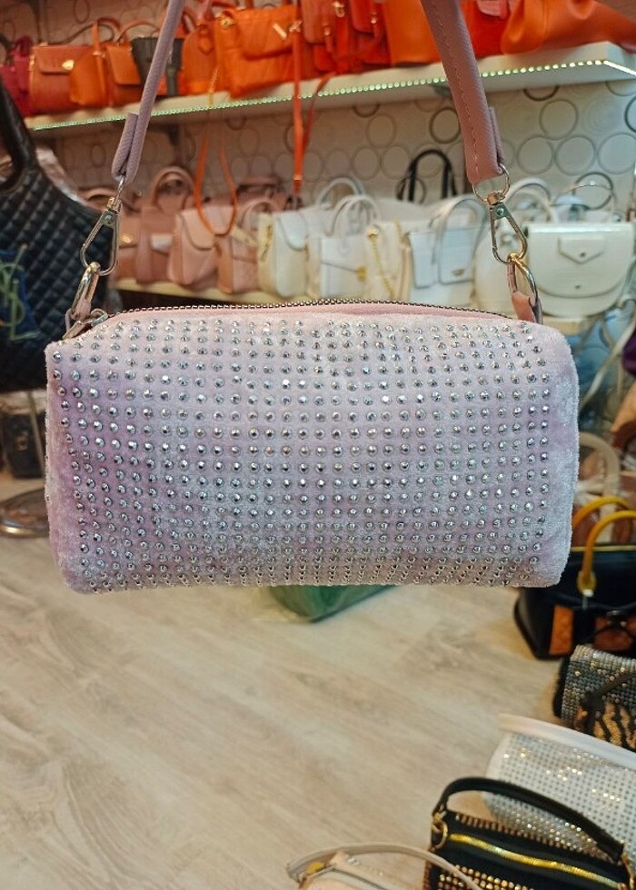 Taşlı Askılı Çanta - Görsel 5