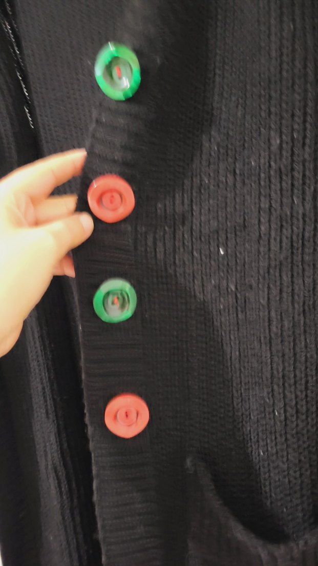 Renkli Düğmeli Uzun Kadın Hırka - Görsel 2