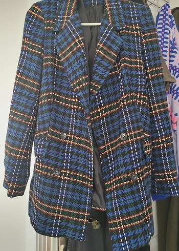 ekoseli blazer ceket - Görsel 2