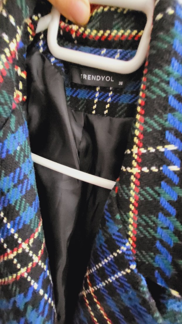 ekoseli blazer ceket - Görsel 4