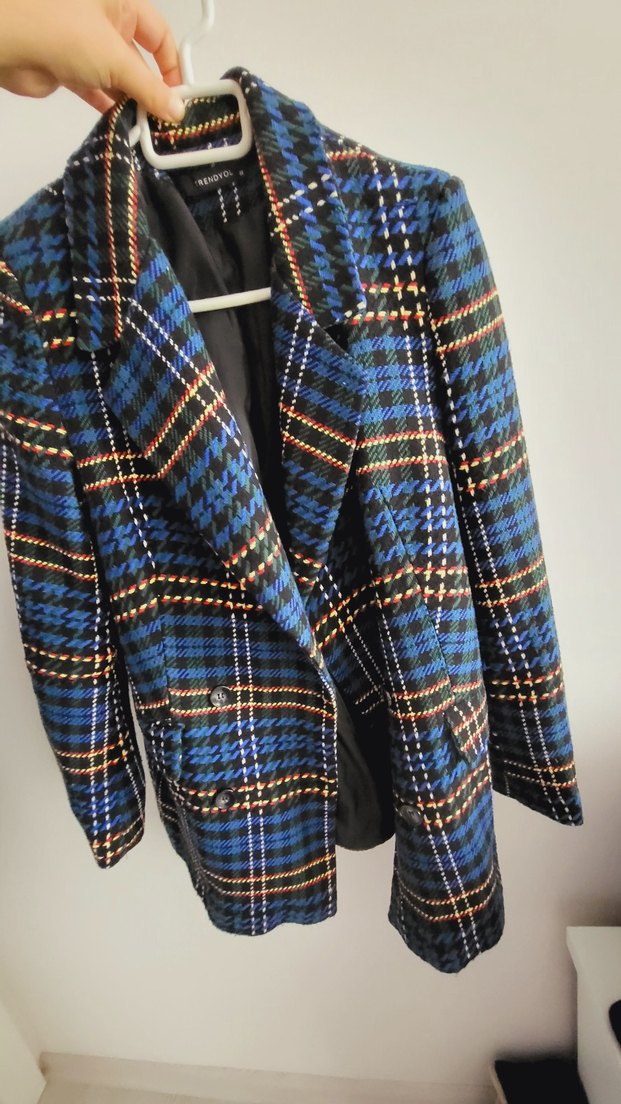 ekoseli blazer ceket - Görsel 3