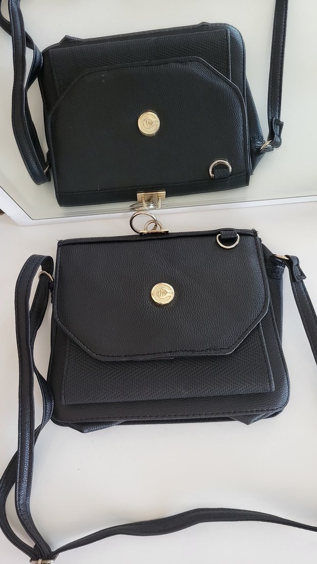 Siyah Parlak Deri Tokalı Kadın Çanta - Görsel 2