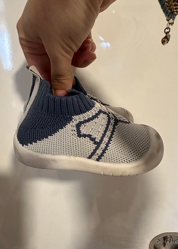 Gri Örgü Erkek Bebek İlk Adım Ayakkabısı - Görsel 2