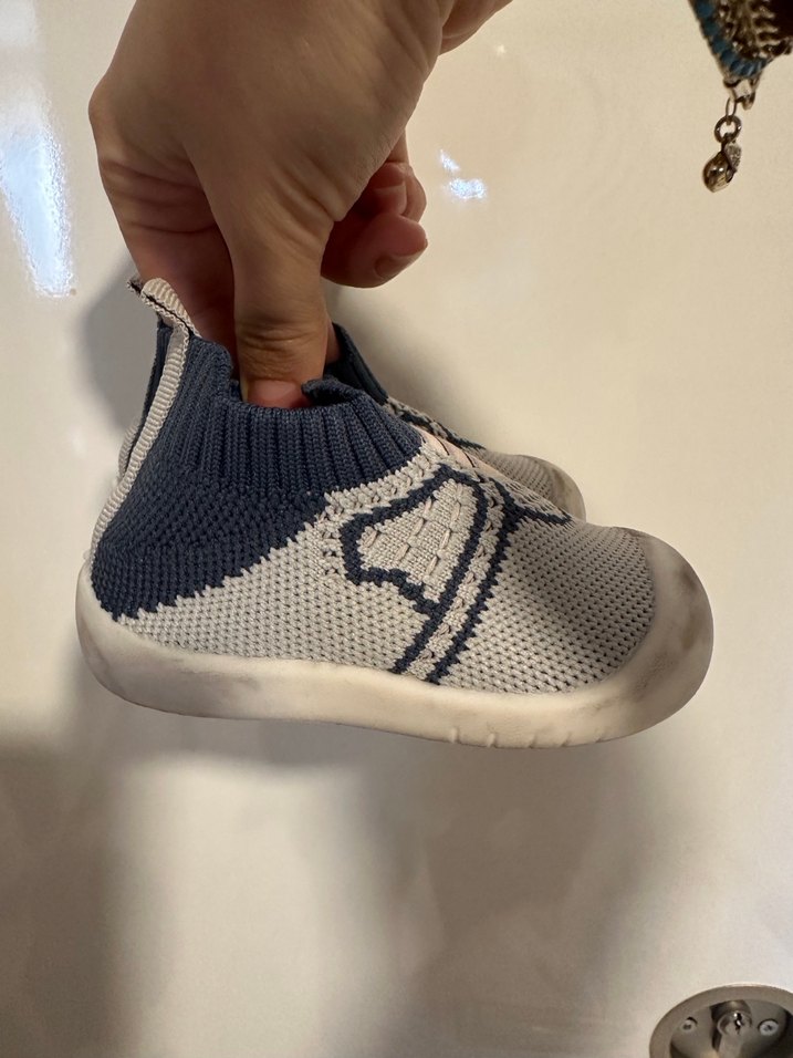 Gri Örgü Erkek Bebek İlk Adım Ayakkabısı - Görsel 2