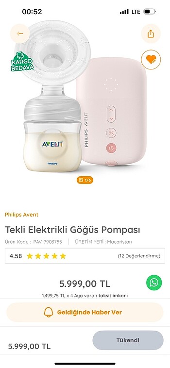 Philips süt sağma makinesi