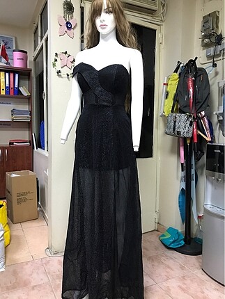 Siyah mini astarlı elbise