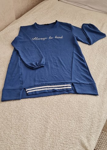 Diğer Mavi Kadın Uzun Kollu Oversize Sweatshirt