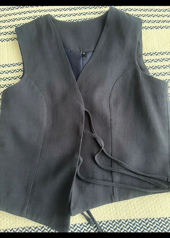 Lacivert Kadın Midi Denim Kumaş Pantolon - Görsel 5