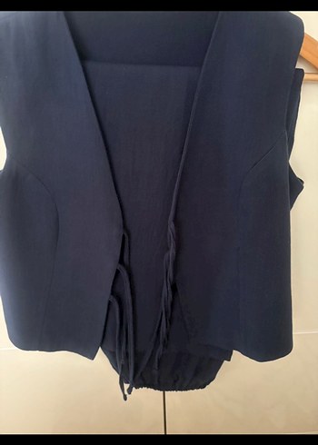 Lacivert Kadın Midi Denim Kumaş Pantolon - Görsel 7