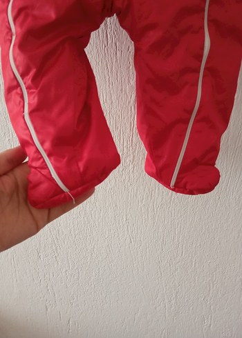 Kapüşonlu Nakışlı Kız Bebek Kırmızı Tulum - Görsel 5