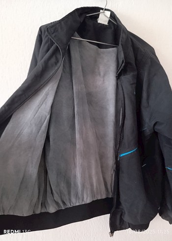 l Beden Siyah Fermuarlı Erkek Sweatshirt Mont