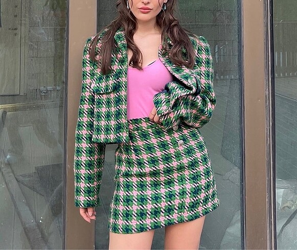 42 Beden Tüvit crop blazer