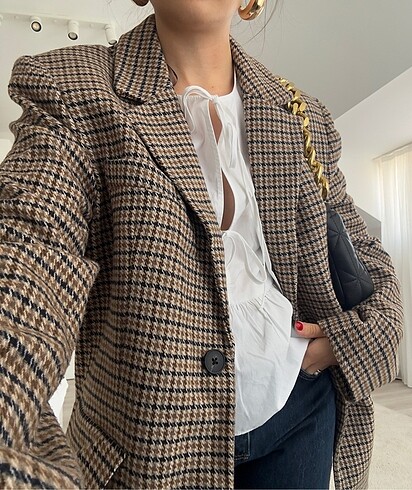 Kareli blazer ceket