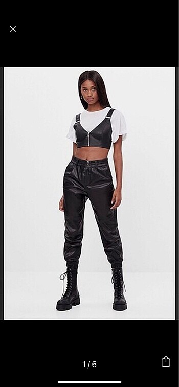 BERSHKA deri pantolon