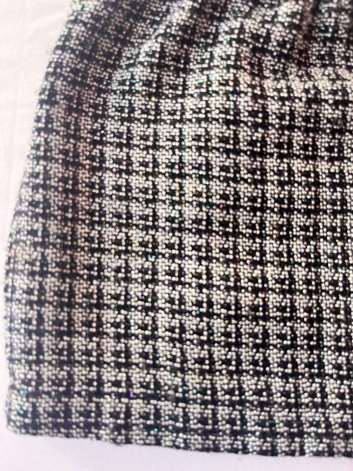 Düğmeli Gri Mini Ekose Etek - Görsel 3