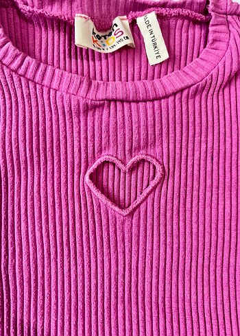 Pembe Örgü Uzun Kollu Crop Penye - Görsel 2