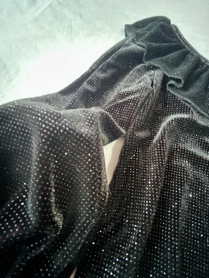 Siyah Fırfırlı Straplez Mini Bluz - Görsel 2