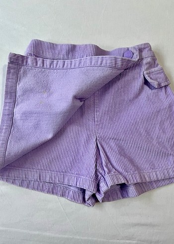 Düğmeli Mor Kız Çocuk Şort Etek - Görsel 2