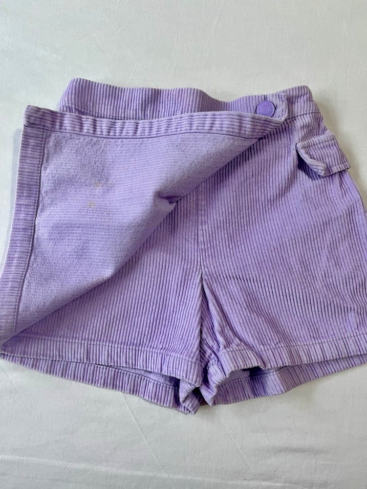 Düğmeli Mor Kız Çocuk Şort Etek - Görsel 2