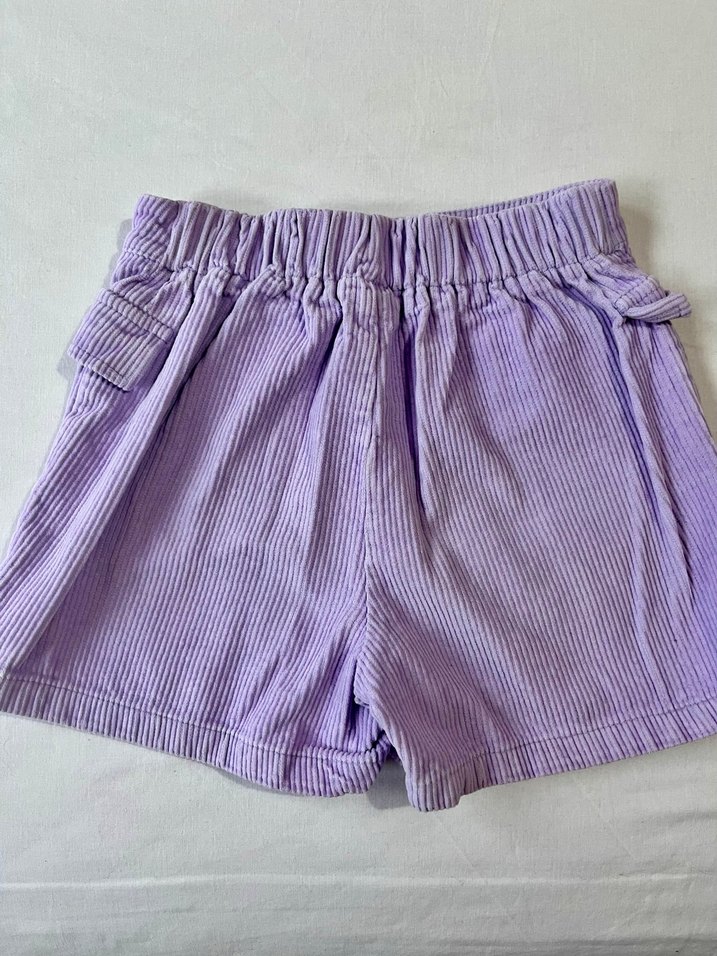 Düğmeli Mor Kız Çocuk Şort Etek - Görsel 3