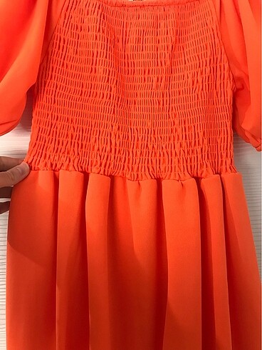 s Beden turuncu Renk Elbise