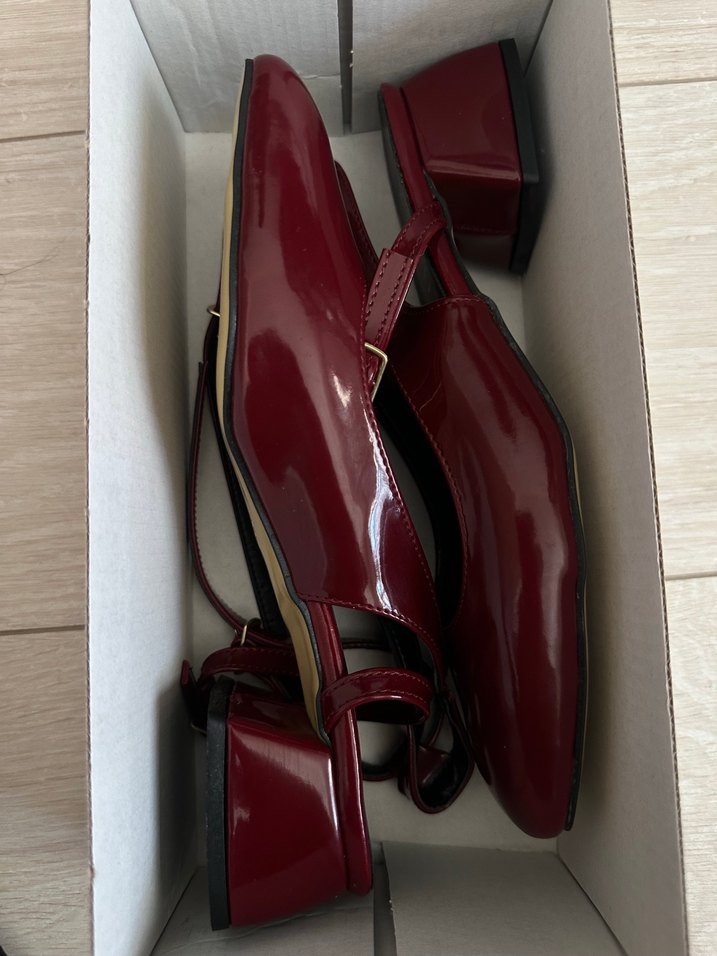 Bordo Rugan Tokalı Kadın Topuklu Ayakkabı - Görsel 3