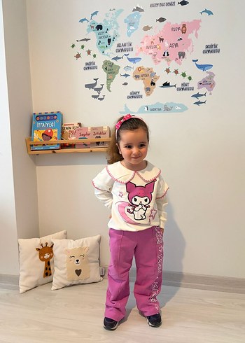 Kız Çocuk Pembe Rahat Kesim Eşofman Altı - Görsel 4