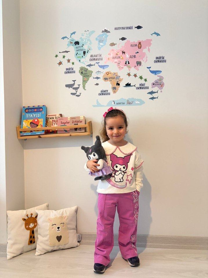 Kız Çocuk Pembe Rahat Kesim Eşofman Altı - Görsel 2