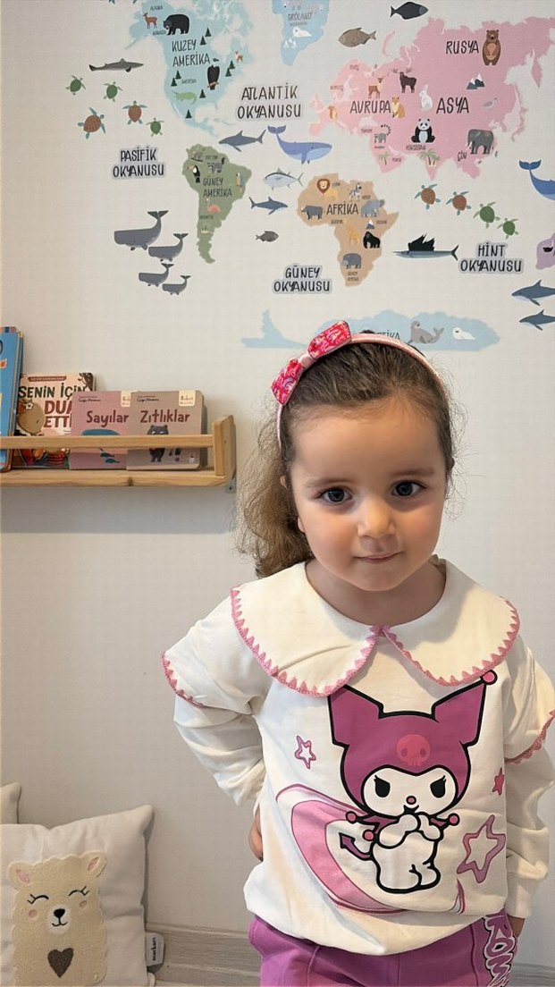 Kız Çocuk Pembe Rahat Kesim Eşofman Altı - Görsel 3