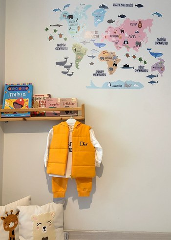 Sarı Kapüşonlu Fermuarlı Bebek Takımı - Görsel 3