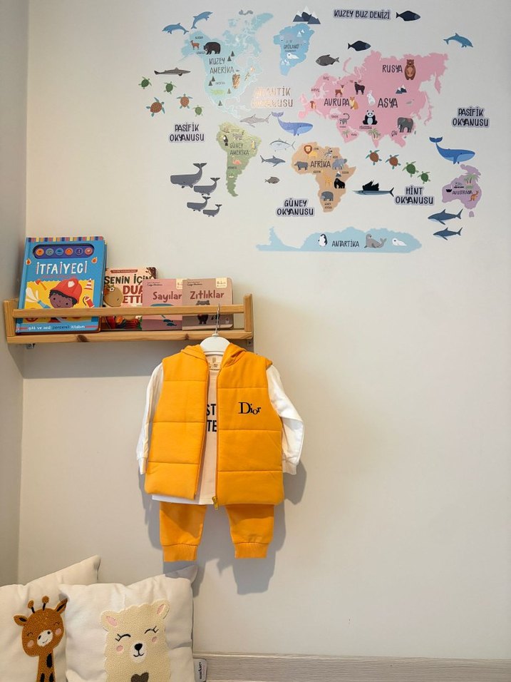 Sarı Kapüşonlu Fermuarlı Bebek Takımı - Görsel 3