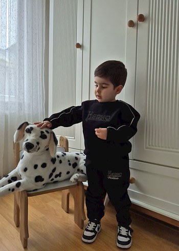 Siyah Baskılı Erkek Çocuk Eşofman Takımı - Görsel 4