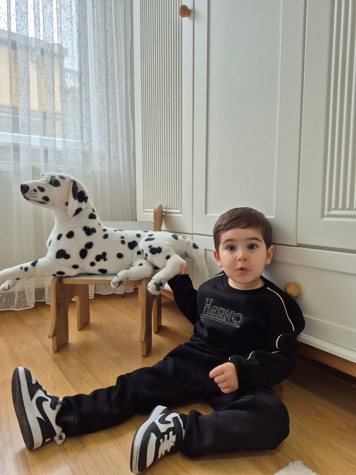 Siyah Baskılı Erkek Çocuk Eşofman Takımı - Görsel 3