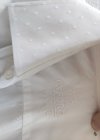 Beyaz Erkek Kol Düğmeli Klasik Gömlek - Görsel 4