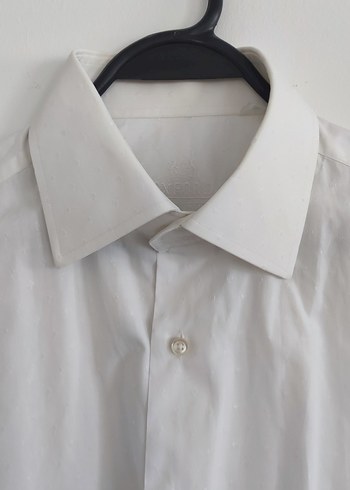 Beyaz Erkek Kol Düğmeli Klasik Gömlek - Görsel 3