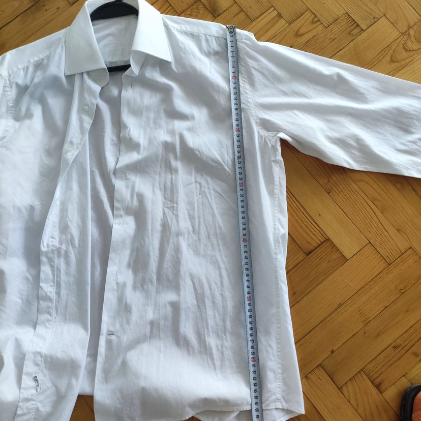 Beyaz Erkek Kol Düğmeli Klasik Gömlek - Görsel 5