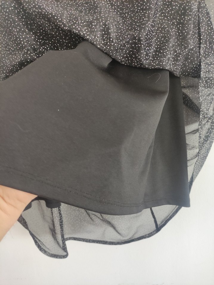 Koron Puantiyeli Pilili Midi Etek - Görsel 3