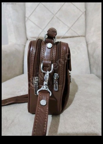 hakiki deri Kahverengi Erkek Omuz Çantası - Görsel 2